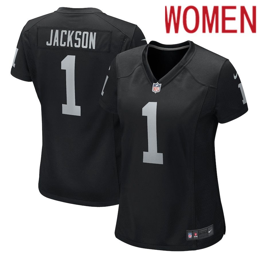 Women Oakland Raiders 1 DeSean Jackson Nike Black Game NFL Jersey